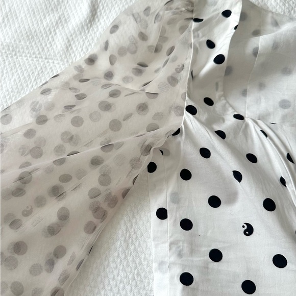 NWT💕 STAUD Rose Polka Dot Puff-Sleeve Organza Bustier Top Size 0 - Picture 7 of 7